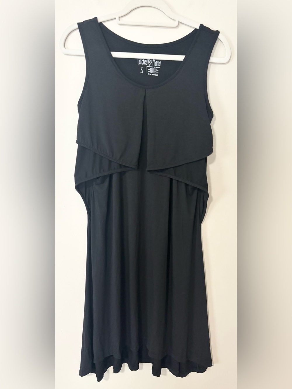 Latched Mama Black Stretch Jersey Knit Sleeveless Nursing Nightgown